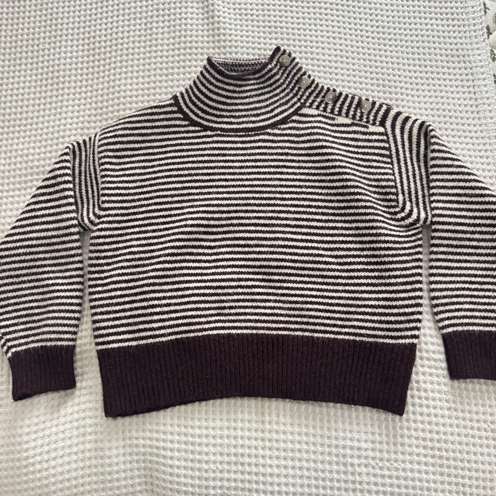 Long-Sleeve Funnel Neck Button Pullover Sweater U… - image 7